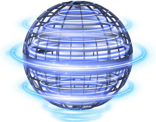 Picture of 2025 Flying Orb Ball Toy, Galaxy Boomerang Hover Ball Led Lights Mini Drone Globe Hand Controlled Flying Ball Toys Cool Toys Gift for 6 7 8 9 10+ Year Old Boys Girls Teens Outdoor (Light Blue)