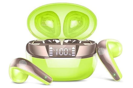 Picture of Bluetooth Headphones Cancelling Waterproof Green Gold