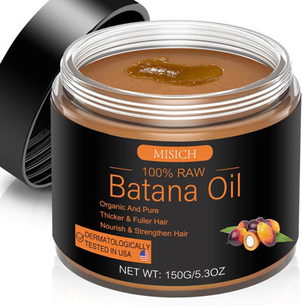 Picture of Raw Batana Oil for Hair Care, 100% Pure Dr. Sebi Batana Oil, Unrefined Botana Hair Oil for Men & Women 5.3 oz