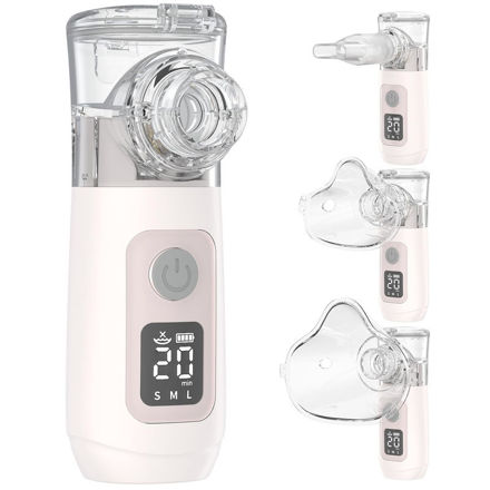 Picture of Smart Digital Display Portable Nebulizer for Adults and Kids, Portable Nebulizer with Tube, Mouthpiece and Mask - Rechargeable Nebulizer for Travel and Home Use, Take-Along Nebulizer for Kids -04