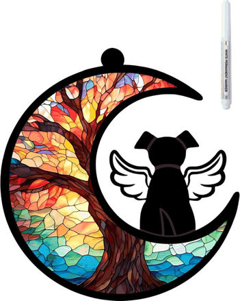 Picture of Pet Loss Sympathy Gift, Dog Angel Memorial Suncatcher, Dog Remembrance Gift for Window Hanging, Dog Passing Away Gifts