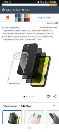 Picture of iPhone Sichtschutz Schutzh%C3%BClle Durchsichtige 13 B Clear
