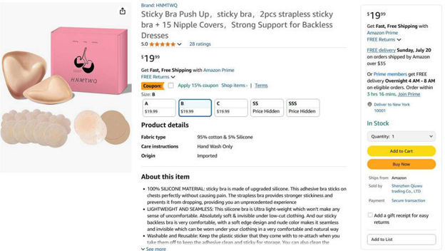 Picture of HNMTWQ Up%EF%BC%8Csticky bra%EF%BC%8C2pcs strapless Covers%EF%BC%8CStrong