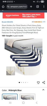 Picture of Sheets 4 Silicone Slippage Fasteners Midnight