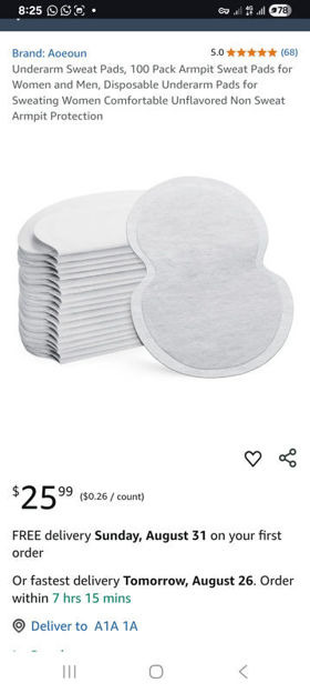 Picture of Underarm Disposable Comfortable Unflavored Protection