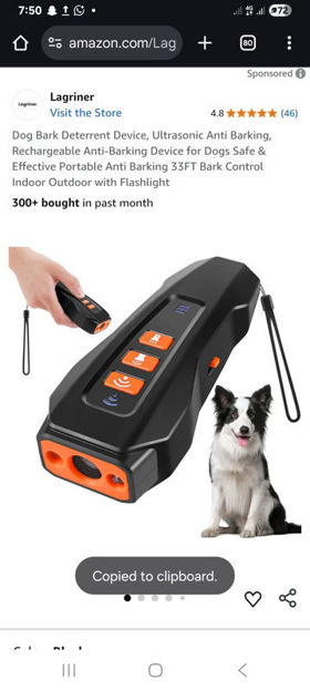 Picture of Lagriner Ultrasonic Rechargeable Anti Barking Flashlight