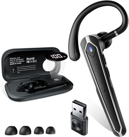 Picture of Bluetooth Headset Wireless Earpiece Headphones Trucker