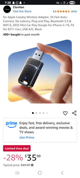 Picture of Cleviton Carplay Wireless Auto Connect Bluetooth