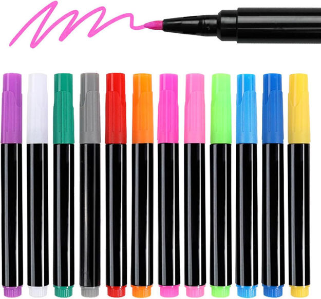 Picture of 12 Color Markers Compatible Drawing Erasable