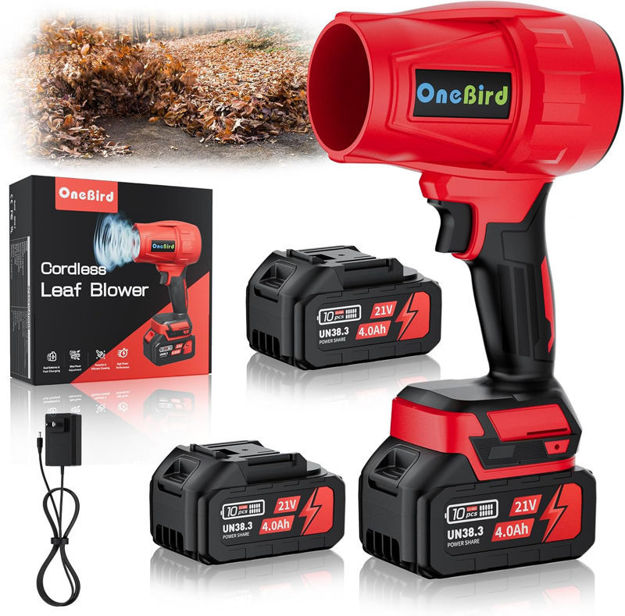 Picture of Cordless Leaf Blower Care Handheld Blower Electric Cleaner Lightweight Cleaning red
