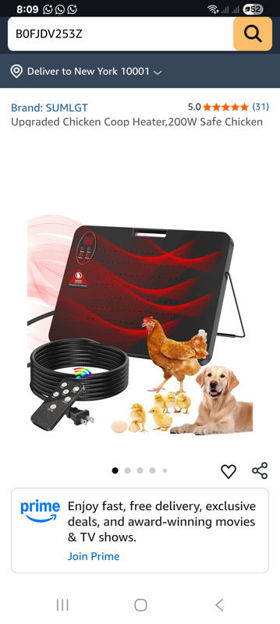 Picture of Upgraded Chicken Coop Heater,200W Safe Chick